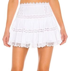 Charo Ruiz white lace mini skirt